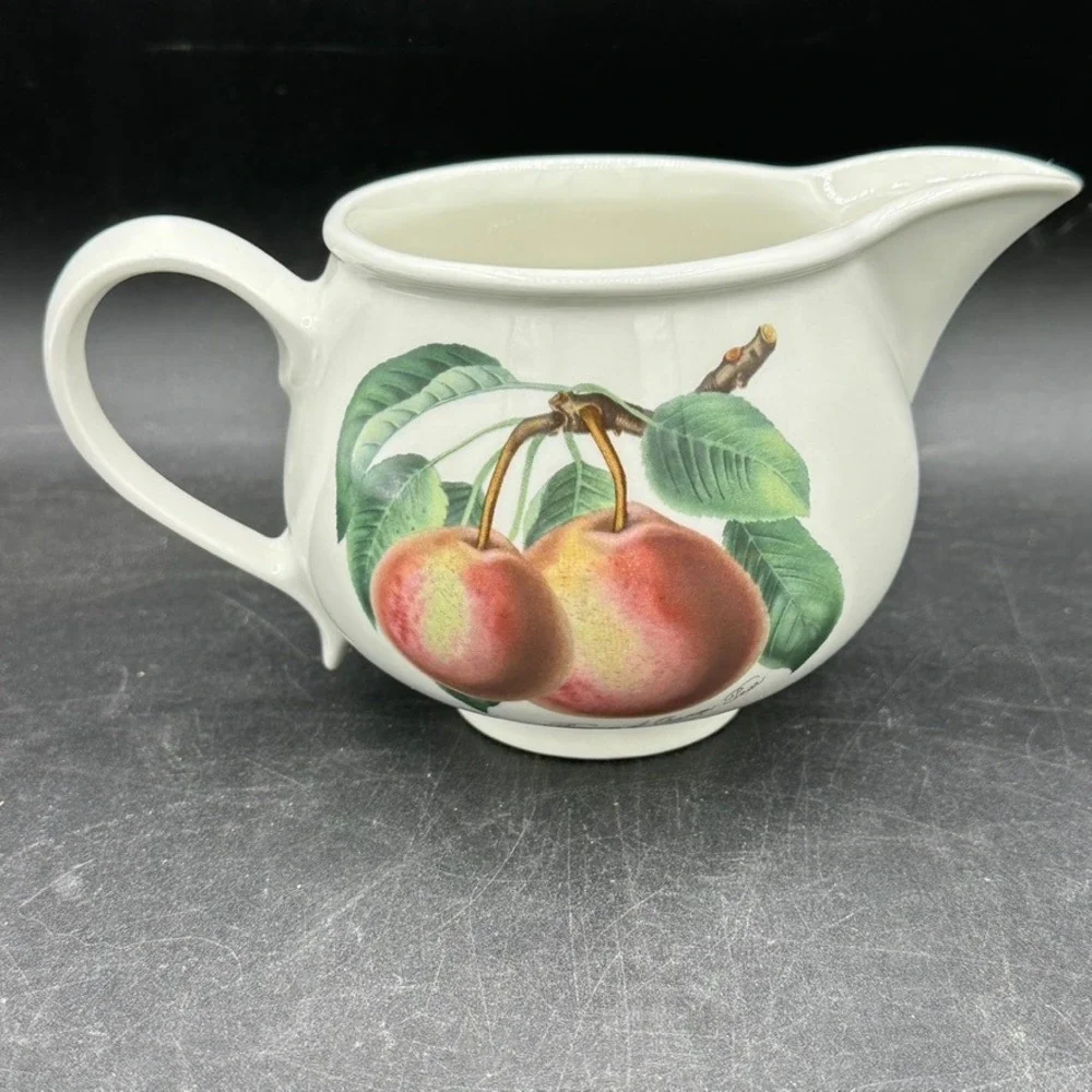 Vintage Portmeirion Pomona Gravy Boat Creamer Pitcher Princess Orange Pear Large - Picture 3 of 9